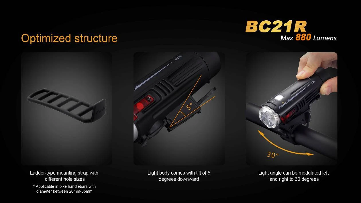 Fenix BC21R USB Rechargable Bicycle Light 880 Lumens 16 Fenix BC21R USB Rechargable Bicycle Light 880 Lumens - Image 14