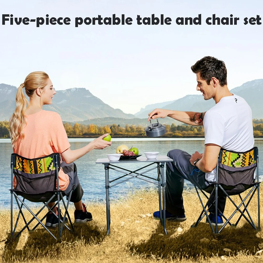Hewolf 5pcs Set Camping Foldable Table And Chairs 5 Hewolf 5pcs Set Camping Foldable Table And Chairs - Image 3