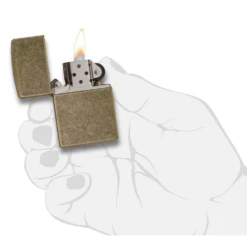 Zippo 201FB Antique Brass - Refillable Windproof Lighter -Camping And Hiking 201FB 1