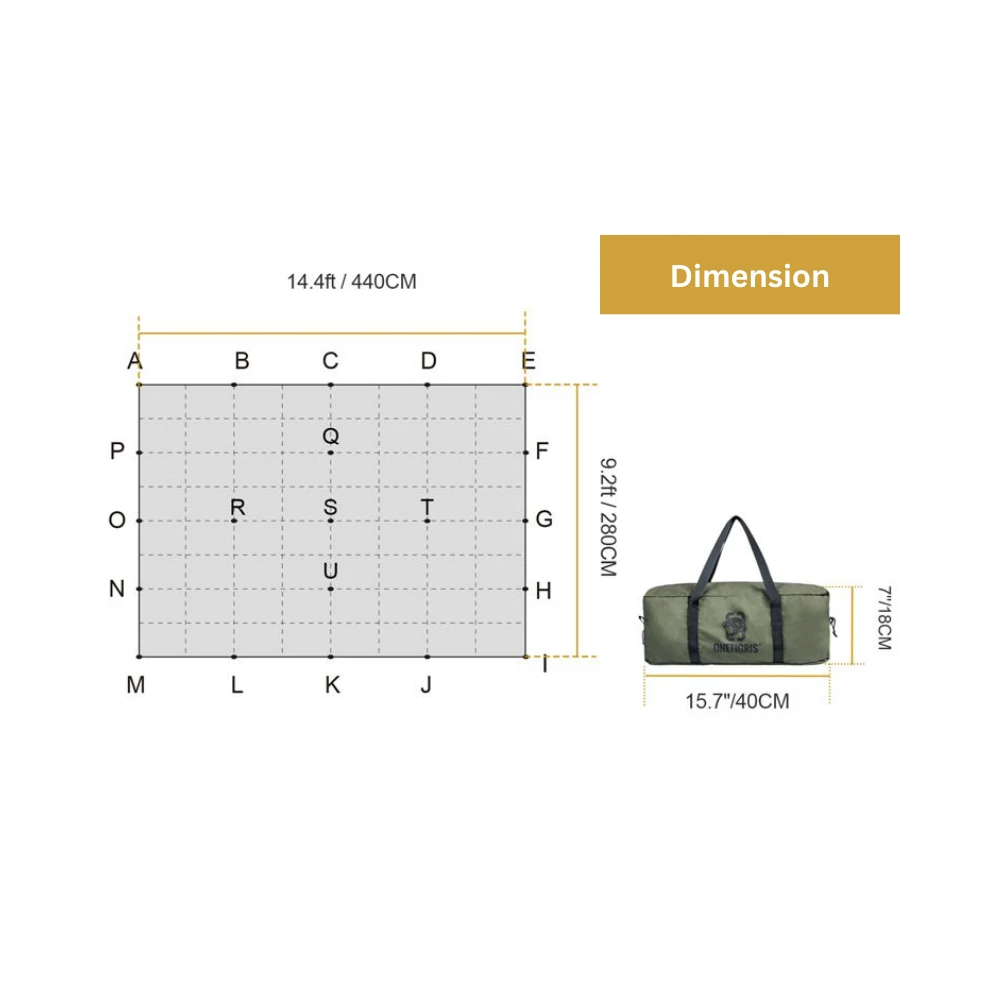 OneTigris FJORD T/C Camping Tarp 4 OneTigris FJORD T/C Camping Tarp - Image 2