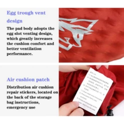 Hewolf Inflatable Mat Orange - Single/Double -Camping And Hiking 444