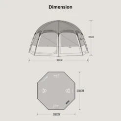 KZM Viva Dome Shelter Plus - Sand -Camping And Hiking 8 cb271a39 b869 44c2 a074 ae68af7dab32