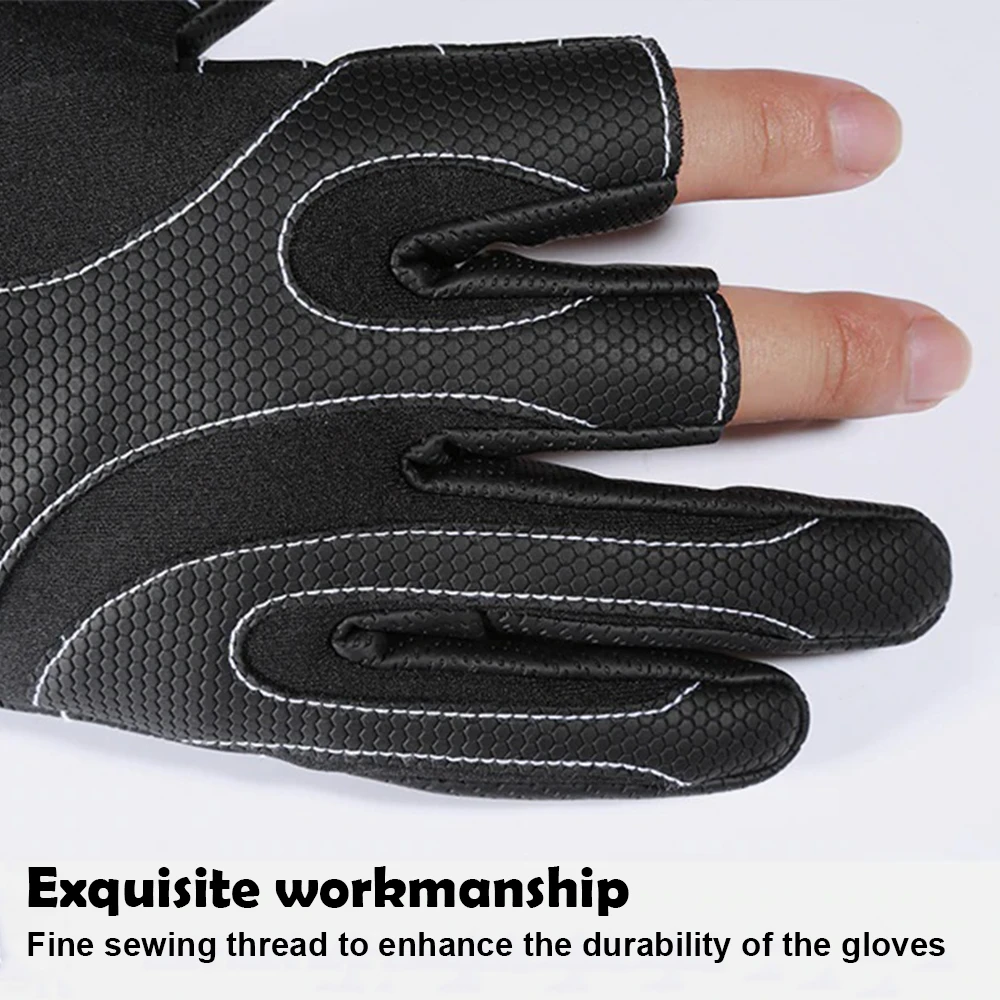 Kyncilor 3 Fingers Resistance Leather Gloves 6 Kyncilor 3 Fingers Resistance Leather Gloves - Image 4
