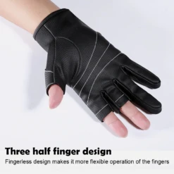 Kyncilor 3 Fingers Resistance Leather Gloves 12 Kyncilor 3 Fingers Resistance Leather Gloves -Camping And Hiking A0062 9