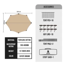 OneTigris Bulwark Rain Fly Camping Tarp - T/C Version -Camping And Hiking CE HTM01 TC A 04