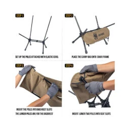 OneTigris Portable Camping Chair Large - Coyote Brown -Camping And Hiking CE ZDY03 CB 04