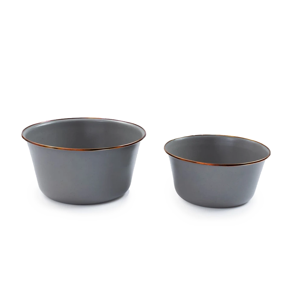 Barebones Enamel Mixing Bowl Slate - Set Of 2 5 Barebones Enamel Mixing Bowl Slate - Set Of 2 - Image 3