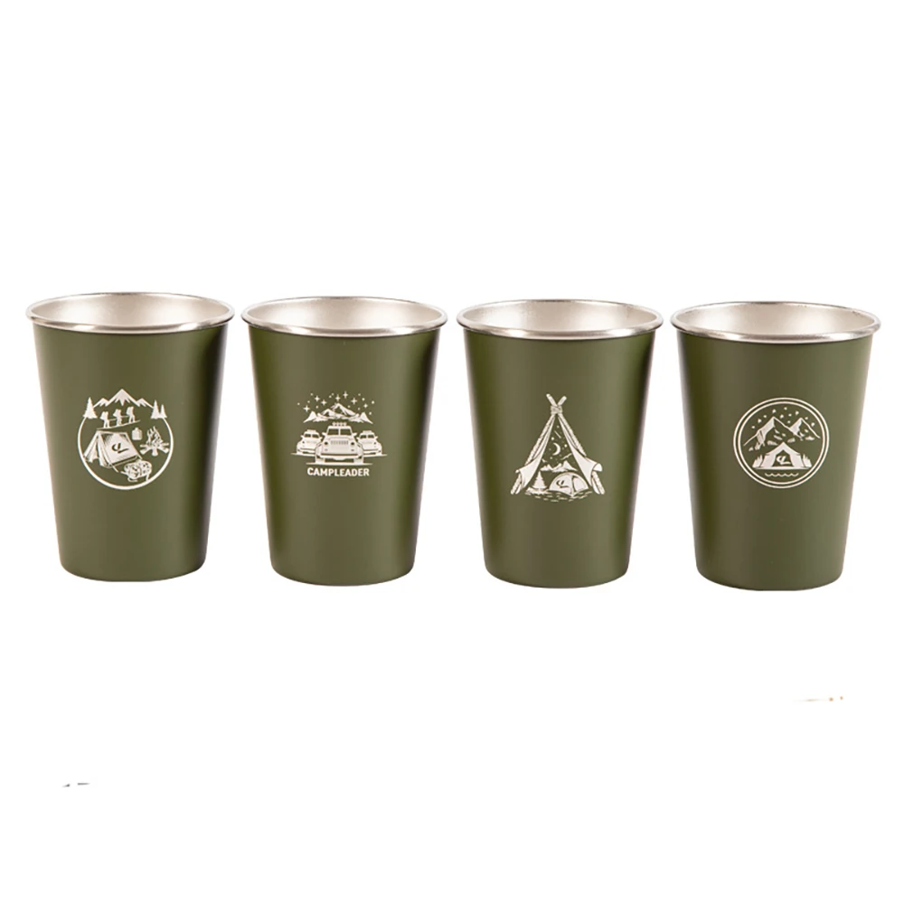 Camp Leader 4 Pcs Stainless Steel Cup - Green 3 Camp Leader 4 Pcs Stainless Steel Cup - Green