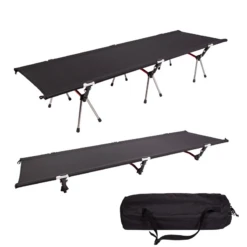 Camp Leader High Collapsible Camp Bed - Black -Camping And Hiking CL45 BL 04