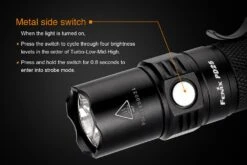 Fenix PD25 XP-L LED Flashlight Black -Camping And Hiking Fenix PD25 Flashlight Side Switch