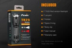 Fenix TK25 RED LED Flashlight -Camping And Hiking Fenix TK25 Red Tactical Flashlight included