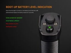 Fenix TK35 2018 XHP35 HI LED Flashlight 1300LM Black -Camping And Hiking Fenix TK35 2018 Flashlight battery level 1