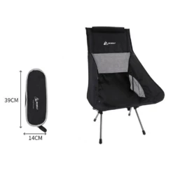 Hewolf Space Medium Aluminum Alloy Foldable Chair -Camping And Hiking HW J2049 BLK 3