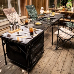 KZM Union Iron Mesh Cabinet 2 Folding Table -Camping And Hiking K20T3U004 5 600x600 fa5f8b1a 7e53 440c a693 7a5e3b08ebcf