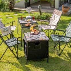 KZM Union Iron Mesh Cabinet 2 Folding Table -Camping And Hiking K20T3U004 6 600x600 1c05f21c 1c43 4325 b6f7 3edbae21c360