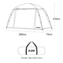 [NEW] KZM Black Cot Tent II -Camping And Hiking K221T3T01 08