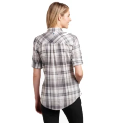 Kuhl Woman Spektra Plaid LS Shirt - Storm -Camping And Hiking KUHL8316 STM 3
