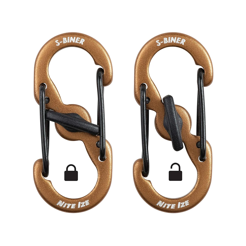 Nite Ize S-Biner® MicroLock® Aluminum - 5 Pack Coyote 5 Nite Ize S-Biner® MicroLock® Aluminum - 5 Pack Coyote - Image 3