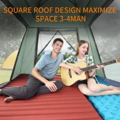 Hewolf Auto 3-4 Person Tent - Green -Camping And Hiking MON 1654 GRN 12