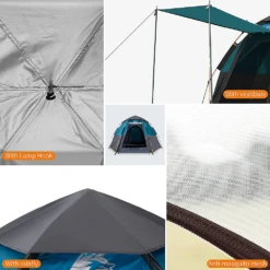 Hewolf 3-5 Person Automatic System Large Outdoor Camping Tent 21 Hewolf 3-5 Person Automatic System Large Outdoor Camping Tent -Camping And Hiking MON 1789 BLU 7