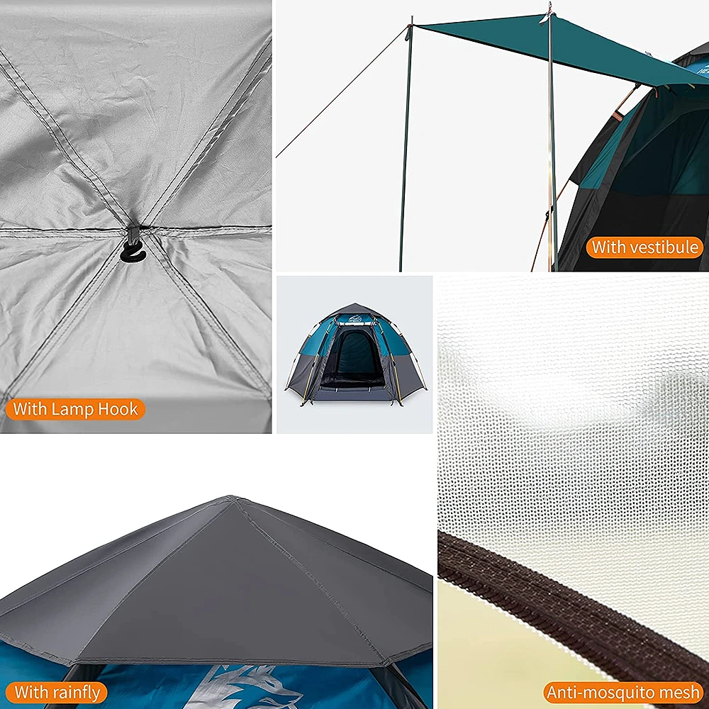 Hewolf 3-5 Person Automatic System Large Outdoor Camping Tent 10 Hewolf 3-5 Person Automatic System Large Outdoor Camping Tent - Image 8