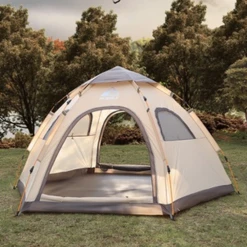 Hewolf 3-5 Person Automatic System Large Outdoor Camping Tent 25 Hewolf 3-5 Person Automatic System Large Outdoor Camping Tent -Camping And Hiking MON 1789 TAN 2