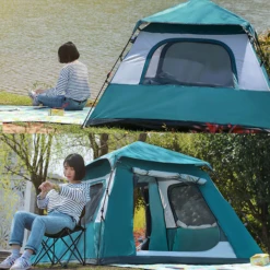 Hewolf Auto 4 Person Tent Teal -Camping And Hiking MON 2011 TEAL 2 600x600 0f7beec3 791e 4b11 b7ac 7e6689a822e4