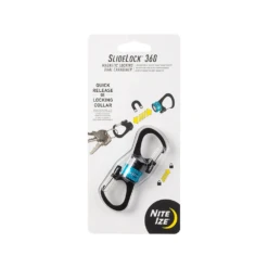 Nite Ize SlideLock® 360° Magnetic Locking Dual Carabiner - Blue -Camping And Hiking MSBL 03 R7 5