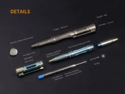 Fenix T5Ti Tactical Pen Halberd And F15 Flashlight Set Grey -Camping And Hiking T5TiF15 Pen Specs