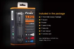 Fenix TK25 LED Flashlight RB Version Black -Camping And Hiking TK25RB Hunting Flashlight Included