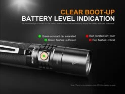 Fenix UC35 V2.0 XP-L HI V3 USB Rechargeable LED Flashlight -Camping And Hiking UC35 V2 flashlight Battery Level