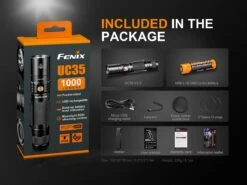 Fenix UC35 V2.0 XP-L HI V3 USB Rechargeable LED Flashlight -Camping And Hiking UC35 V2 flashlight Package Included