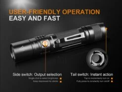 Fenix UC35 V2.0 XP-L HI V3 USB Rechargeable LED Flashlight -Camping And Hiking UC35 V2 flashlight Switches