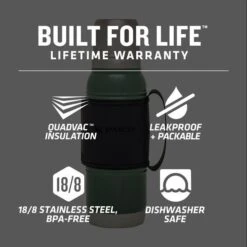 Stanley Legacy Quadvac Thermal Bottle 1.1QT -Camping And Hiking Web LIfestyle 10 09841 001 STANLEGACYQUADVACTHERMALBOTTLE1.1QTHAMMERTONEGREEN PT01 1800x1800 f838b7dd c2ba 4664 8663 ab1cd3809418