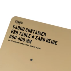 Cargo Container Small Camping Table End Table -Camping And Hiking beige closeup