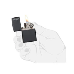 Zippo 218ZL Black Matte With Zippo Logo - Refillable Windproof Lighter -Camping And Hiking zippo 218zl 5
