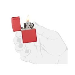 Zippo 233ZL Red Matte With Zippo Logo - Refillable Windproof Lighter -Camping And Hiking zippo 233zl 5
