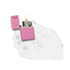 Zippo 238ZL Pink Matte With Zippo Logo - Refillable Windproof Lighter -Camping And Hiking zippo 238zl 4
